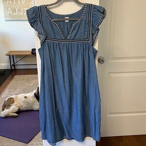 Gap Tencel Embroidered Flutter Dress